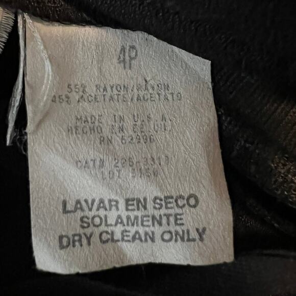 Vintage Scarlett Lace & Embroidered Short Sleeve Black Sheath Dress Size 4P - Picture 4 of 9